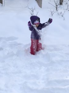 Playing in fresh snow